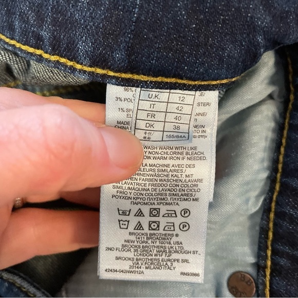 BROOKS BROTHERS Women’s Red Fleece Regular Fit Blue Jean Denim Size 6 - Picture 6 of 12